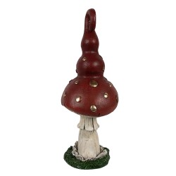 Clayre & Eef Decorazione Fungo 17 cm Rosso Poliresina