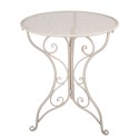 Clayre & Eef Bistroset Bistrotafel Bistrostoel 3-delig Ø 60x74 / 50x40x92 cm Wit Metaal