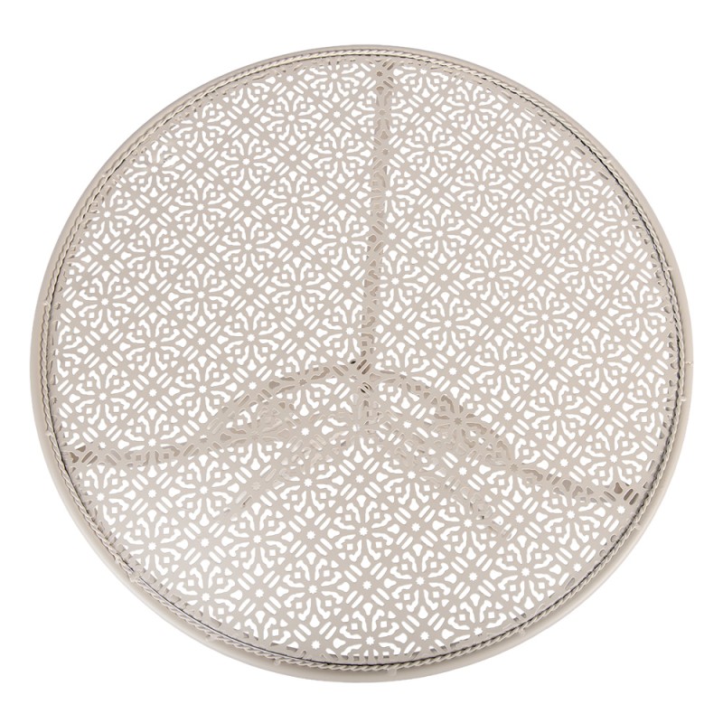 Clayre & Eef Bistroset Bistrotafel Bistrostoel 3-delig Ø 60x74 / 50x40x92 cm Wit Metaal