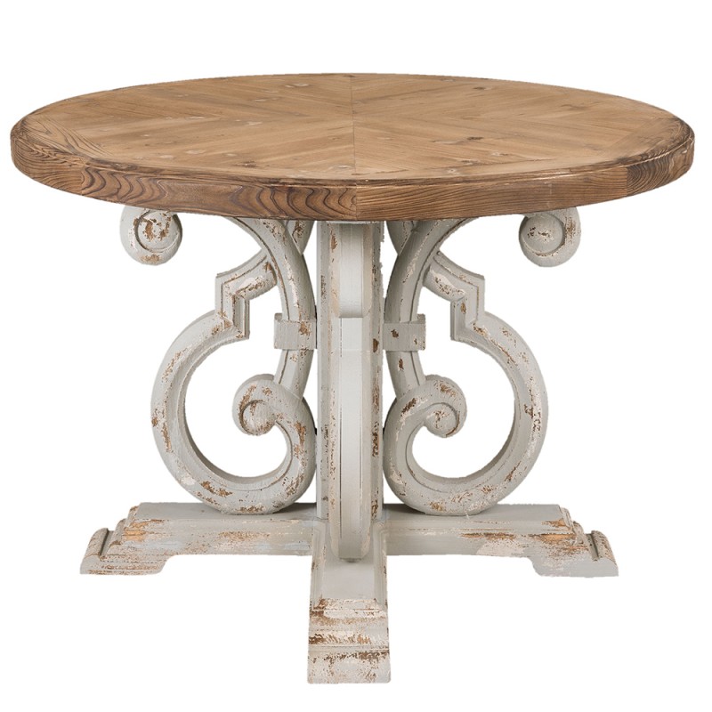 Clayre & Eef Esstisch Ø 120x85 cm Braun Holz