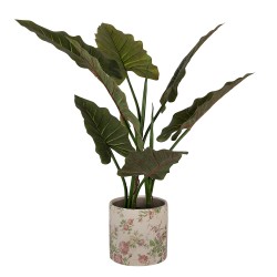 Clayre & Eef Fioriera Ø 17x16 cm Beige Rosa Ceramica Fiori