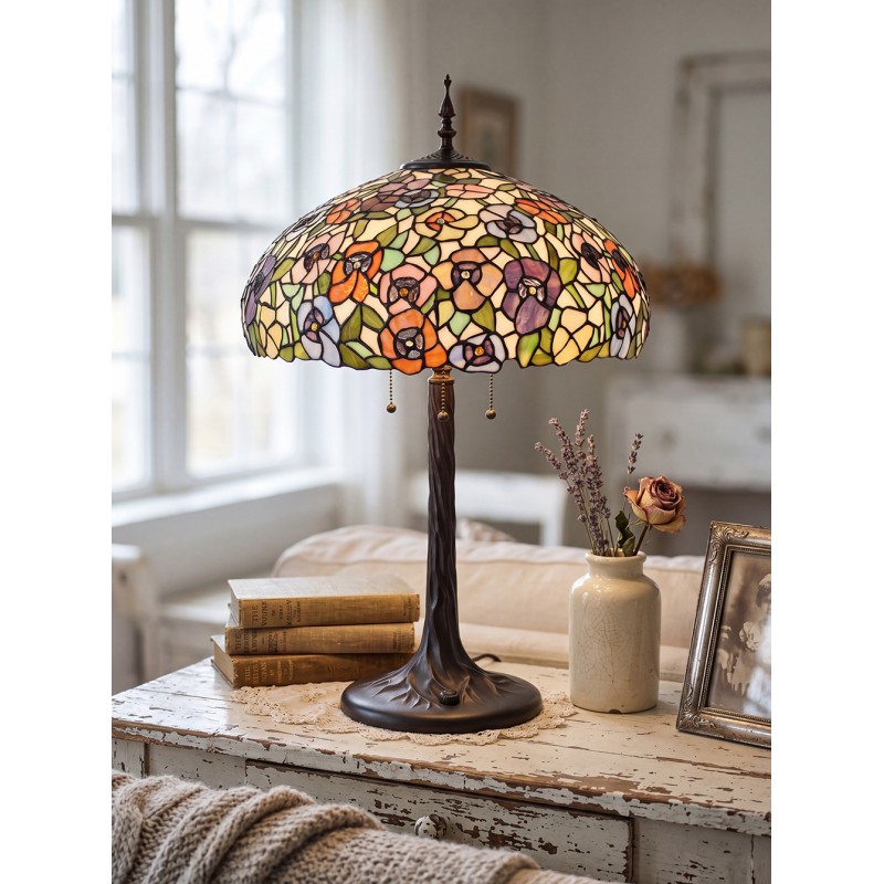 Lumilamp Table Lamp Tiffany Ø 46x72 cm Green Glass