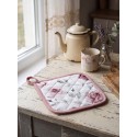Clayre & Eef Pot Holder 20x20 cm White Pink Cotton Roses
