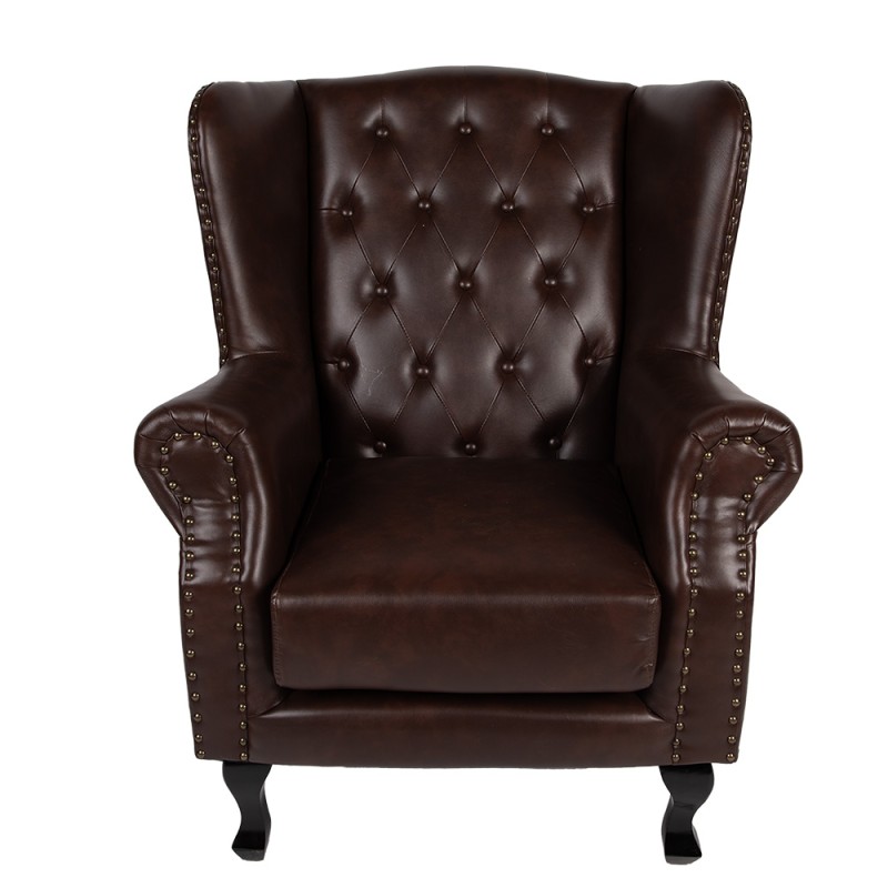 Clayre & Eef Fauteuil 82x74x102 cm Bruin Kunstleer