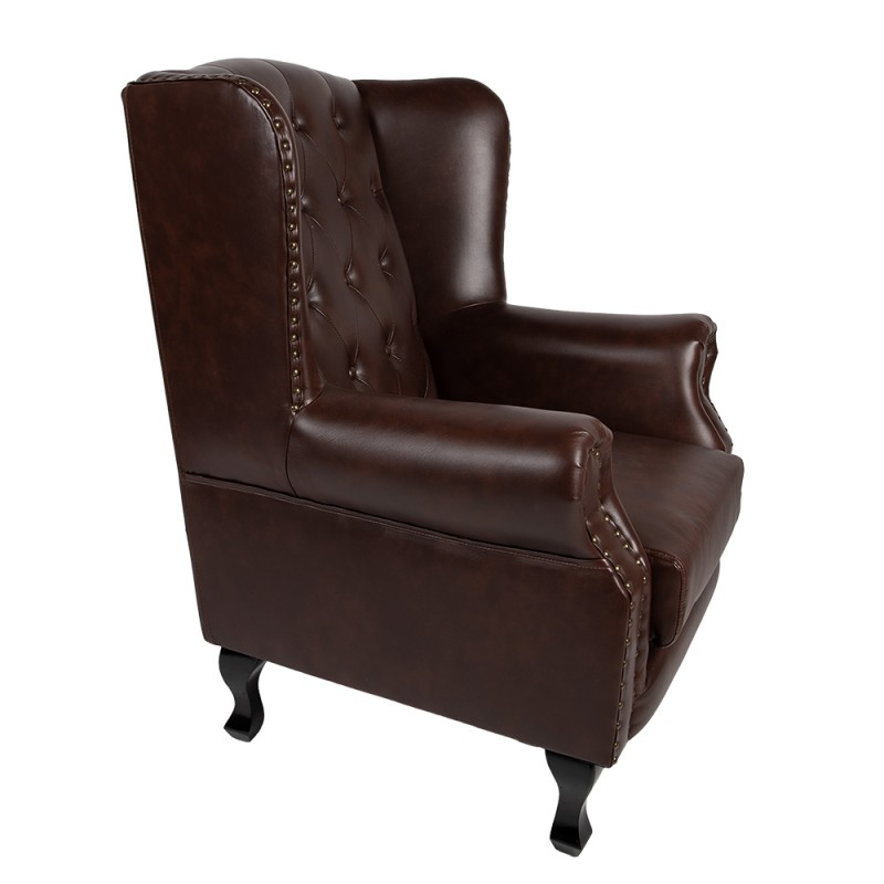 Clayre & Eef Fauteuil 82x74x102 cm Bruin Kunstleer