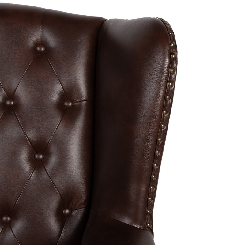 Clayre & Eef Fauteuil 82x74x102 cm Bruin Kunstleer