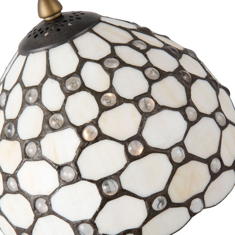 Lumilamp Lampada da tavolo Tiffany Ø 20x38 cm Bianco Marrone Vetro