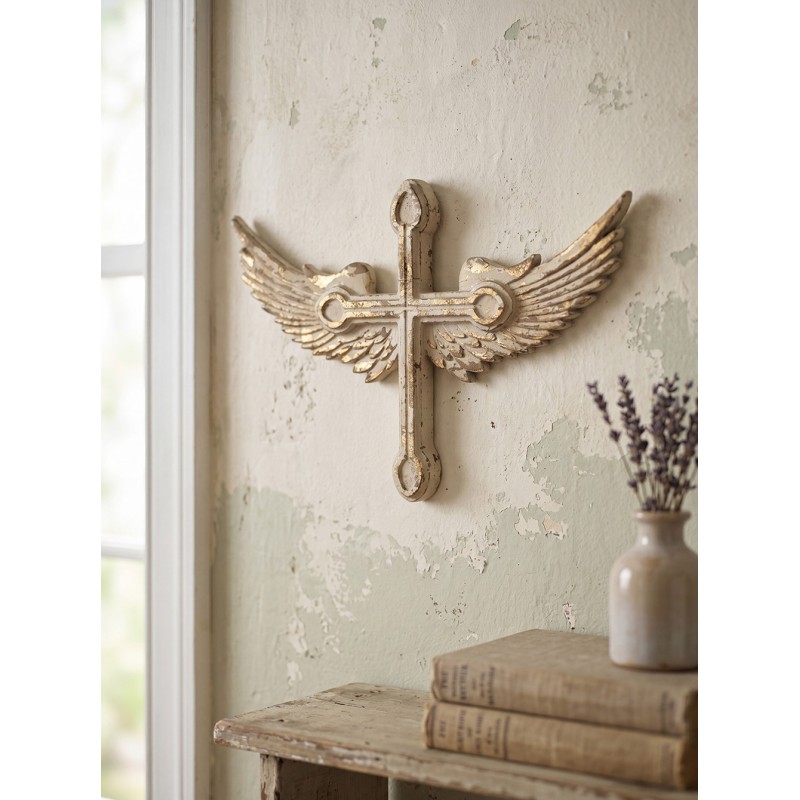 Clayre & Eef Wall Decoration 48x3x31 cm Beige Wood