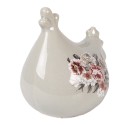 Clayre & Eef Decoratie Beeld Kip 12x11x13 cm Grijs Keramiek
