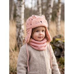 Melady Set of Winter Scarf and Hat for Children Pink Synthetic