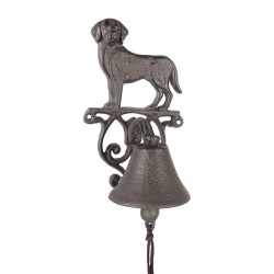 Clayre & Eef Campanello antico Cane 14x14x24 cm Marrone Metallo