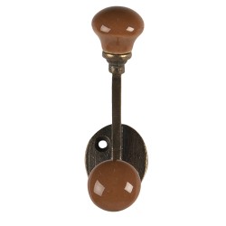 Clayre & Eef Wandhaak 5x9 cm Bruin Keramiek