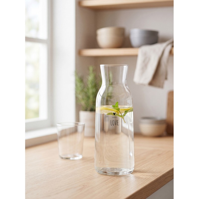 Clayre & Eef Karaffe 1000 ml Transparant Glas