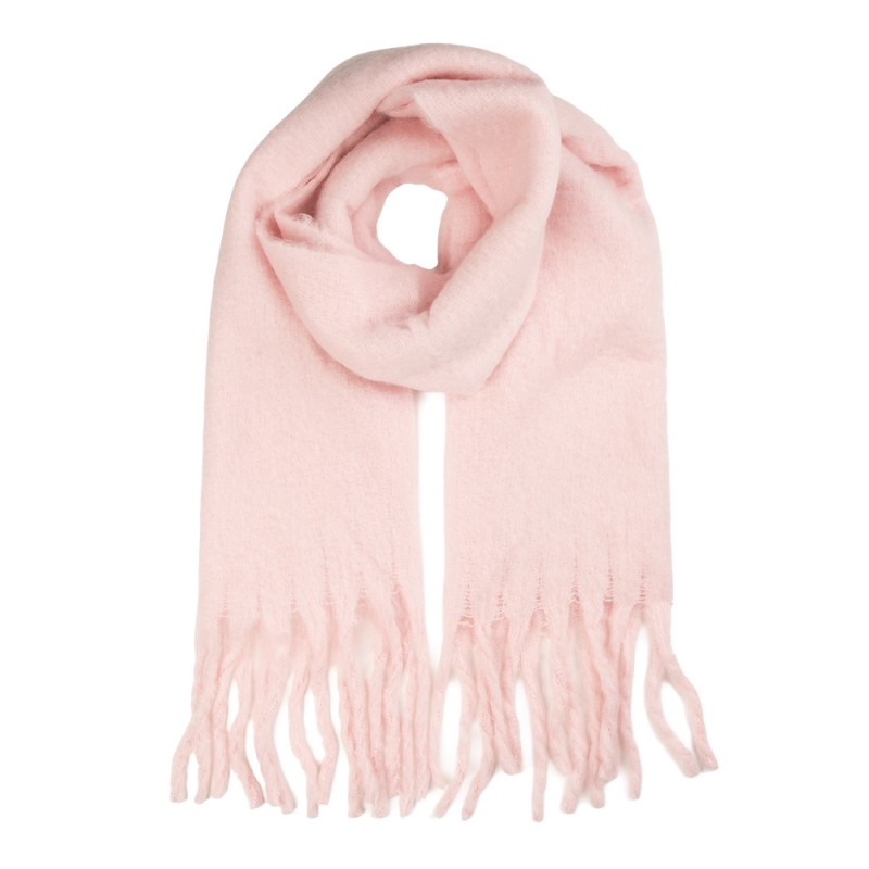 Clayre & Eef Wintersjaal Dames 40x190 cm Roze Textiel