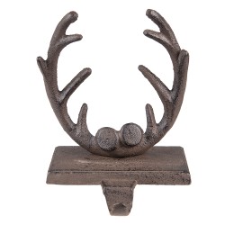 Clayre & Eef Haak Kerstsok Gewei 13x12x18 cm Bruin IJzer