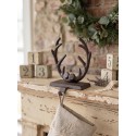 Clayre & Eef Haak Kerstsok Gewei 13x12x18 cm Bruin IJzer