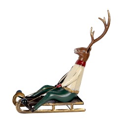 Clayre & Eef Dekorationsfigur Hirsch 30x12x32 cm Braun Metall