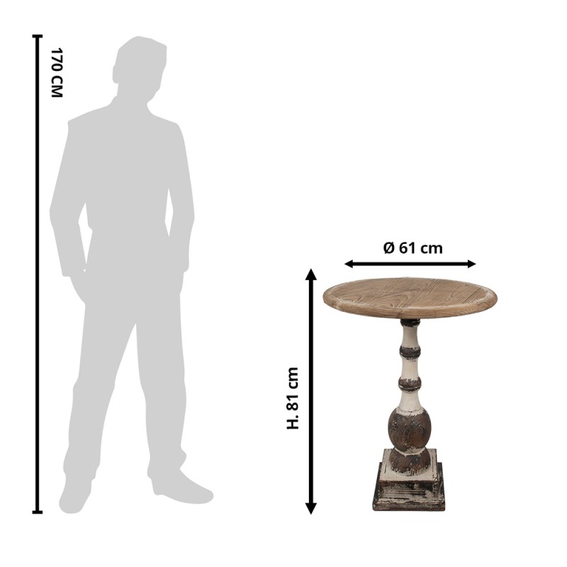 Clayre & Eef Table d'appoint Ø 62x81 cm Marron Bois