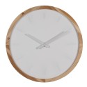 Clayre & Eef Wandklok Ø 50 cm Wit Bruin Hout