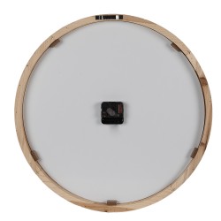 Clayre & Eef Wandklok Ø 50 cm Wit Bruin Hout