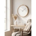 Clayre & Eef Wandklok Ø 50 cm Wit Bruin Hout