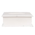 Clayre & Eef Scatola di fazzoletti 28x16x10 cm Bianco Legno