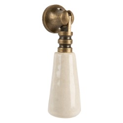 Clayre & Eef Door Knob 2x2x7 cm Beige Ceramic