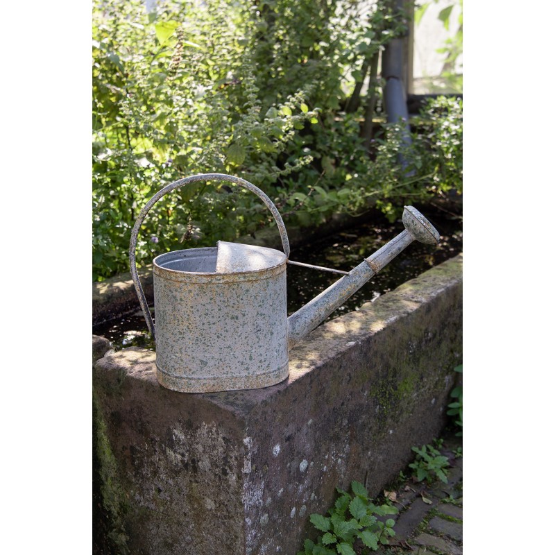 Clayre & Eef Arrosoir de décoration 50x16x33 cm Gris Vert Métal