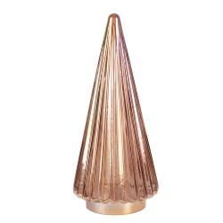 Clayre & Eef Weihnachtsdekorationsfigur Weihnachtsbaum Ø 11x26 cm Braun Glas
