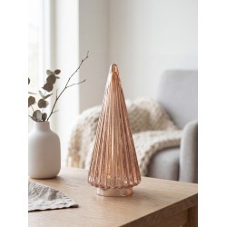 Clayre & Eef Weihnachtsdekorationsfigur Weihnachtsbaum Ø 11x26 cm Braun Glas