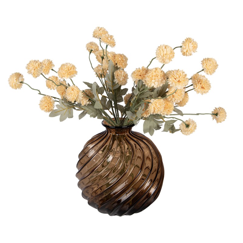 Clayre & Eef Vaas Ø 24x25 cm Bruin Glas