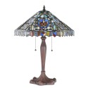 Lumilamp Lampe de table Tiffany Ø 47x60 cm Beige Bleu Verre