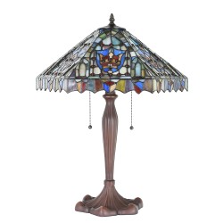 Lumilamp Lampada da tavolo Tiffany Ø 47x60 cm Beige Blu Vetro