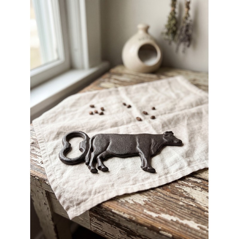 Clayre & Eef Flesopener Koe 15x1x7 cm Bruin Metaal