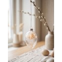 Clayre & Eef Paashanger Ei Ø 5x8 cm Transparant Glas