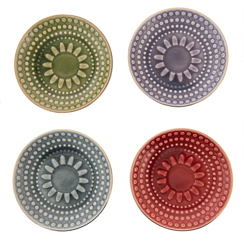 Clayre & Eef Gebaksbord Ø 13 cm Paars Keramiek