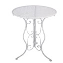 Clayre & Eef Bistroset Bistrotafel Bistrostoel 3-delig Ø 60x70 / 50x40x93 cm Wit Metaal