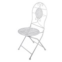Clayre & Eef Bistroset Bistrotafel Bistrostoel 3-delig Ø 60x70 / 50x40x93 cm Wit Metaal