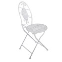 Clayre & Eef Bistroset Bistrotafel Bistrostoel 3-delig Ø 60x70 / 50x40x93 cm Wit Metaal