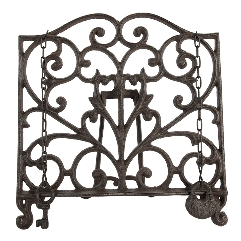 Clayre & Eef Porta libro di cucina 27x5x27 cm Marrone Metallo