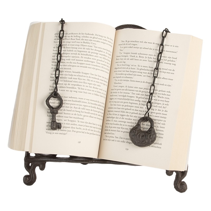 Clayre & Eef Porta libro di cucina 27x5x27 cm Marrone Metallo
