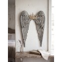 Clayre & Eef Wall Decoration Wings 46x4x65 cm Grey Metal