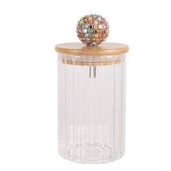 Clayre & Eef Storage Jar Ø 8x13 cm Transparent Glass