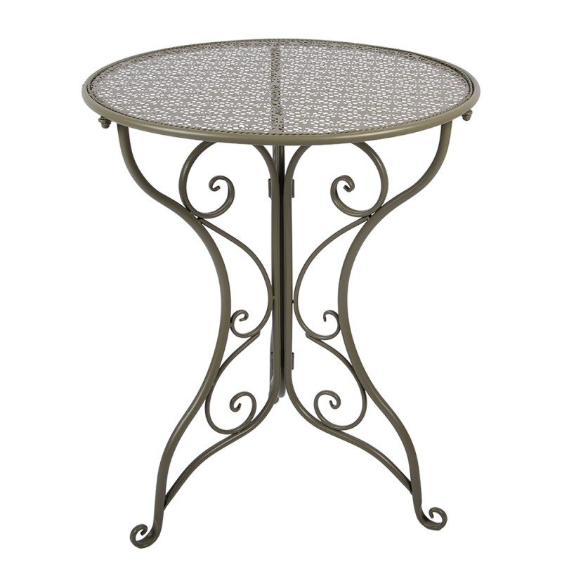Clayre & Eef Bistroset Bistrotafel Bistrostoel 3-delig Ø 60x70 / 50x40x93 cm Groen Metaal