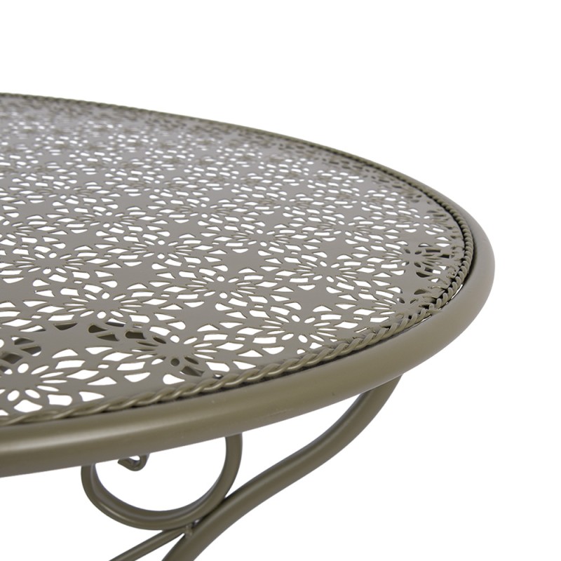 Clayre & Eef Bistroset Bistrotafel Bistrostoel 3-delig Ø 60x70 / 50x40x93 cm Groen Metaal