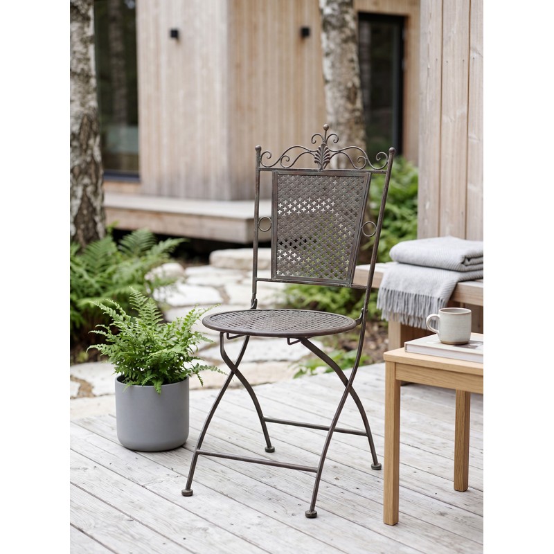 Clayre & Eef Bistrostoel 43x45x96 cm Groen Bruin IJzer