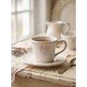 Clayre & Eef Tazza e piattino 160 ml Beige Ceramica Coure