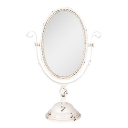 Clayre & Eef Specchio da tavolo 34x16x50 cm Beige Metallo