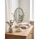 Clayre & Eef Specchio da tavolo 34x16x50 cm Beige Metallo