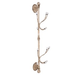 Clayre & Eef Wall Coat Rack 28x22x100 cm White Iron